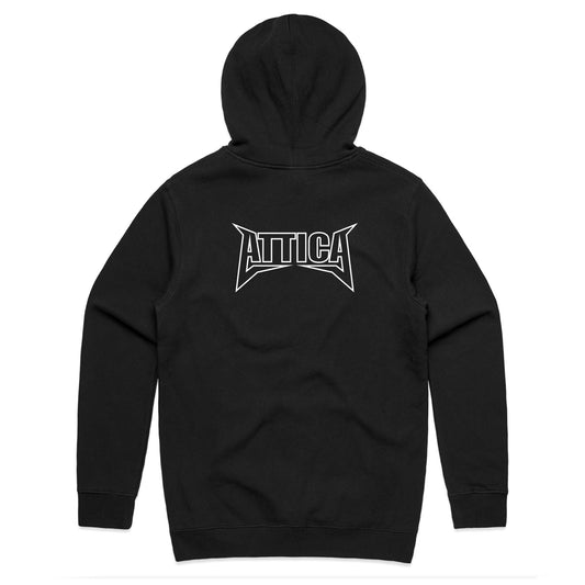 ATTICA ‘MENTAL’ Hooded Jumper - Black